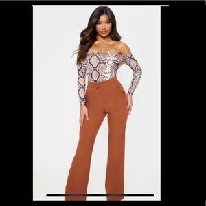 Off the Shoulder Snake Skin Body Suit